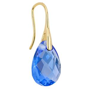 Athra 14kt. Gold over Brass Blue Pear Drop Earrings alternate view