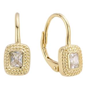 Athra 14kt. Gold Over Brass CZ Drop Earrings