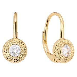 Athra 14kt. Gold over Brass Round CZ Drop Earrings