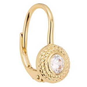 Athra 14kt. Gold over Brass Round CZ Drop Earrings alternate view