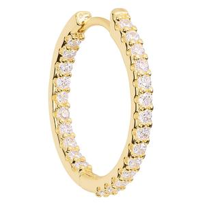 Athra 14kt. Gold over Brass 25mm CZ Huggie Hoop Earrings alternate view
