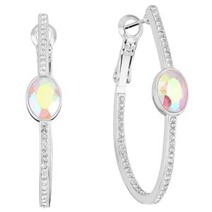 Athra 36mm Silver Plated Oval Hoop Earrings