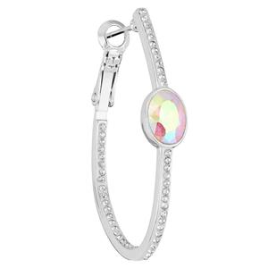 Athra 36mm Silver Plated Oval Hoop Earrings alternate view