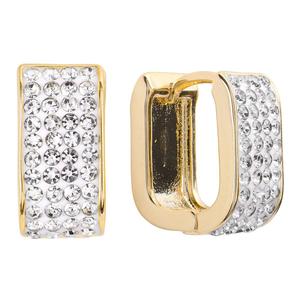 Athra 14kt. Gold over Brass 12mm CZ Oval Huggie Hoop Earrings