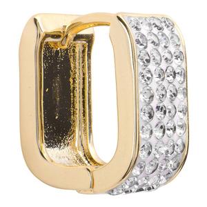 Athra 14kt. Gold over Brass 12mm CZ Oval Huggie Hoop Earrings alternate view
