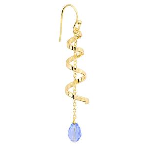 Athra 14kt. Gold over Brass & Blue Crystal Swirl Drop Earrings alternate view