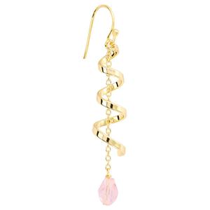 Athra 14kt. Gold over Brass & Pink Crystal Swirl Drop Earrings alternate view