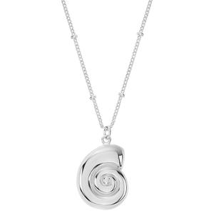 Athra 16in. Silver Plated Seashell Pendant Necklace