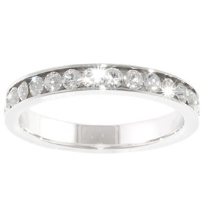 Athra Fine Silver Plated Crystal Eternity Band Ring