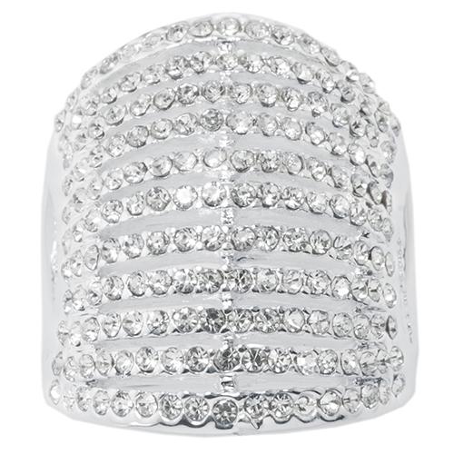 Athra Fine Silver Plated CZ Ring