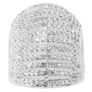 Athra Fine Silver Plated CZ Ring