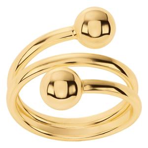 Athra 14kt. Gold over Brass Double Ball Wrap Ring