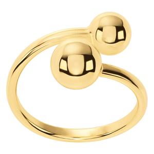 Athra 14kt. Gold over Brass Ball Bypass Ring