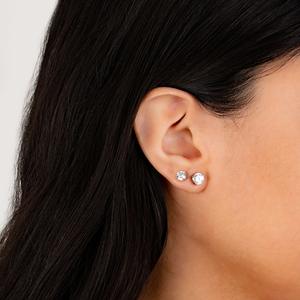 Athra 14kt. Gold Over Silver 2pc. CZ Stud Earrings alternate view