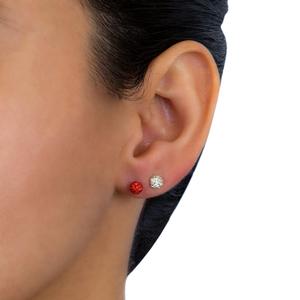 Athra Sterling Silver 2pc. Clear & Red Crystal Stud Earrings Set alternate view