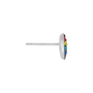 Sterling Silver Rainbow Pave Crystal Heart Stud Earrings alternate view