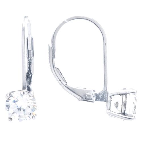 Athra Sterling Silver CZ Drop Earrings
