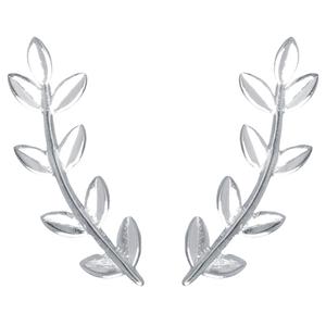 Athra Sterling Silver Leaf Stud Earrings