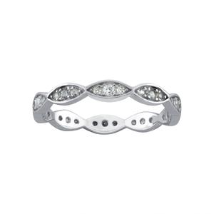 Athra Sterling Silver Marquis Shape CZ Band Ring