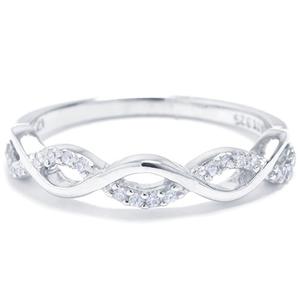 Athra Sterling Silver CZ Infinity Band Ring