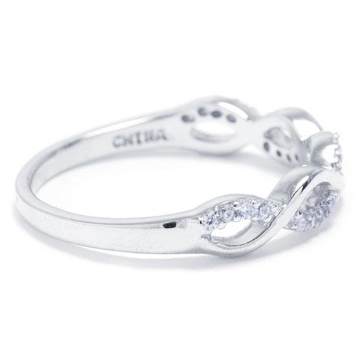 Athra Sterling Silver CZ Infinity Band Ring alternate view