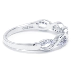 Athra Sterling Silver CZ Infinity Band Ring