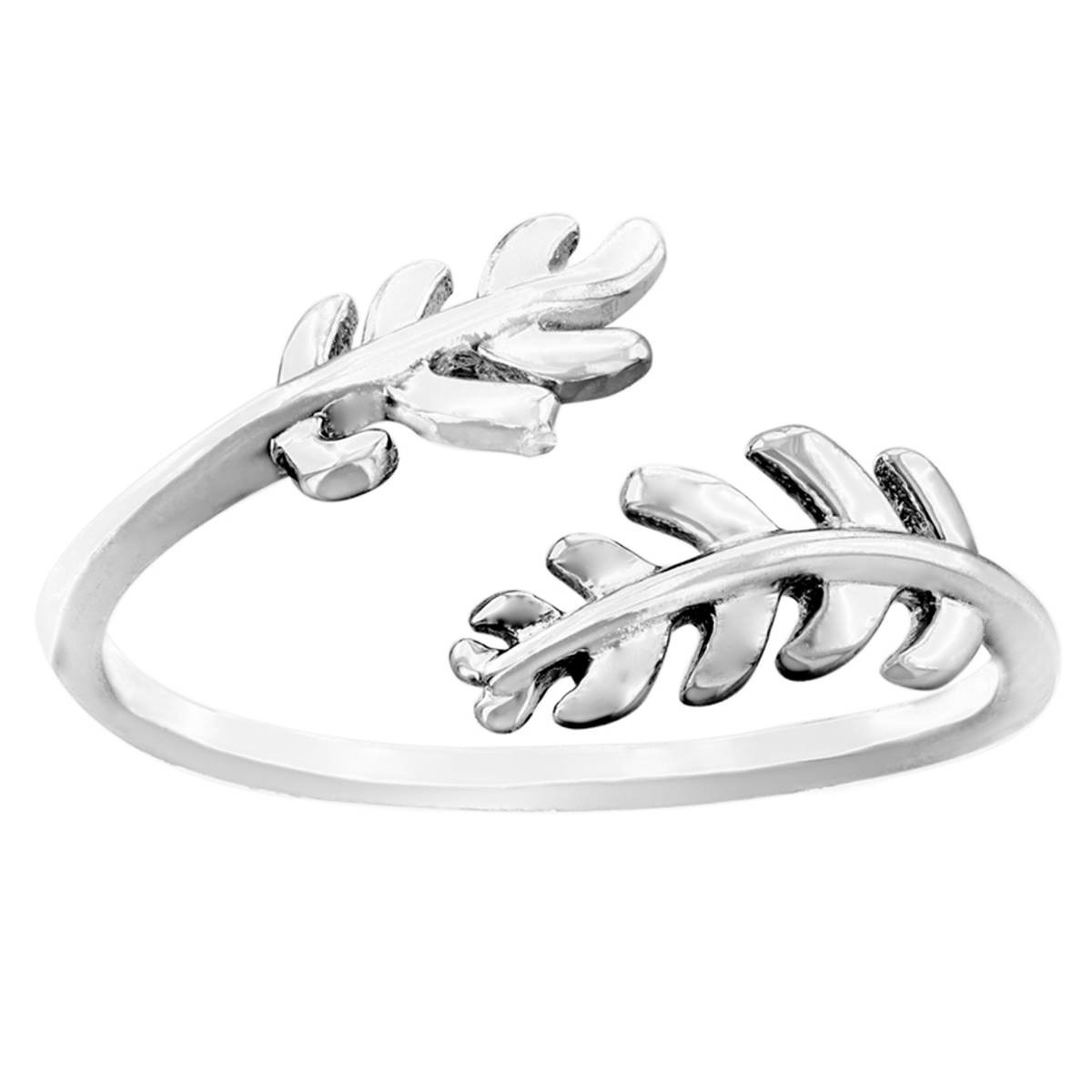 Athra Sterling Silver Bypass Leaf Ring