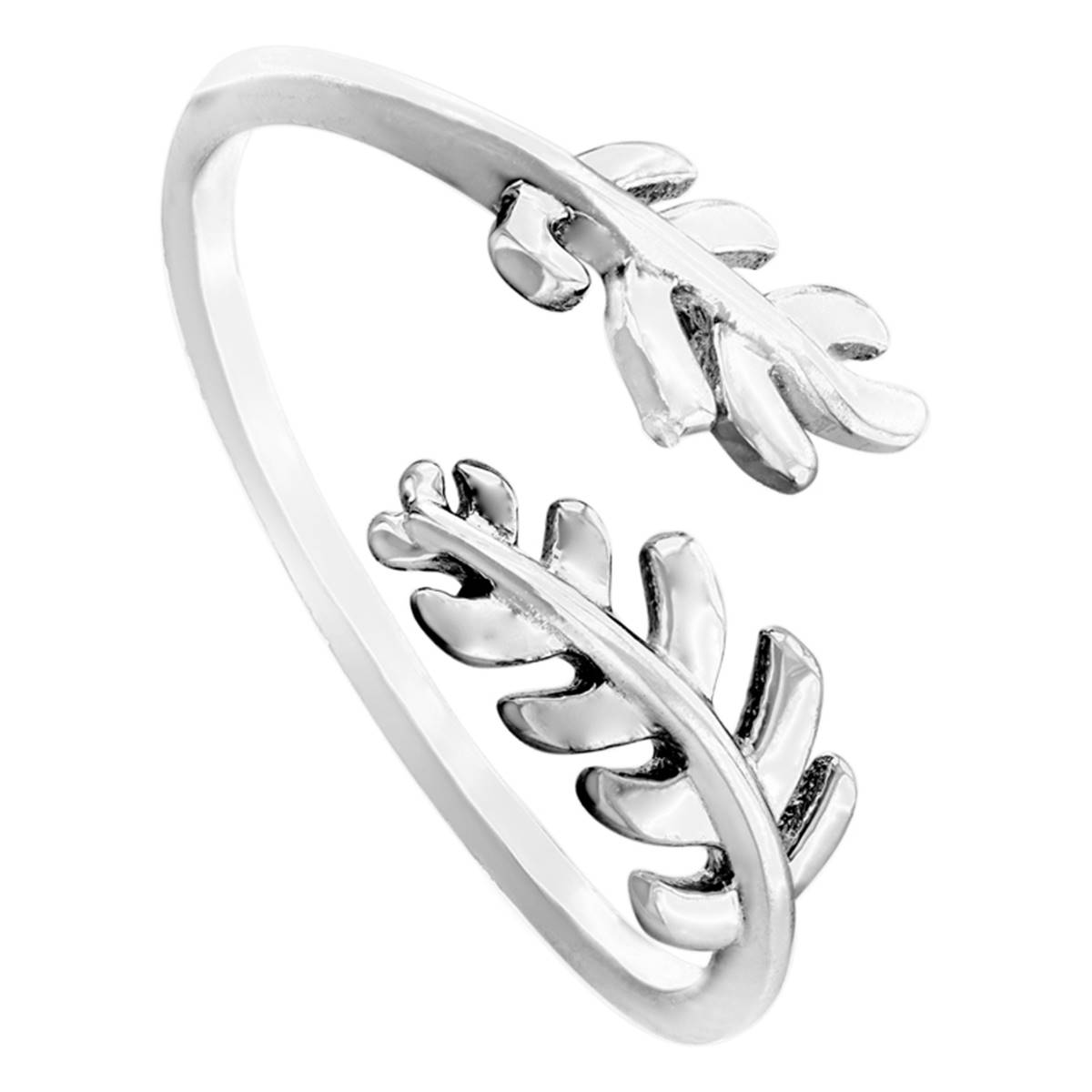 Athra Sterling Silver Bypass Leaf Ring