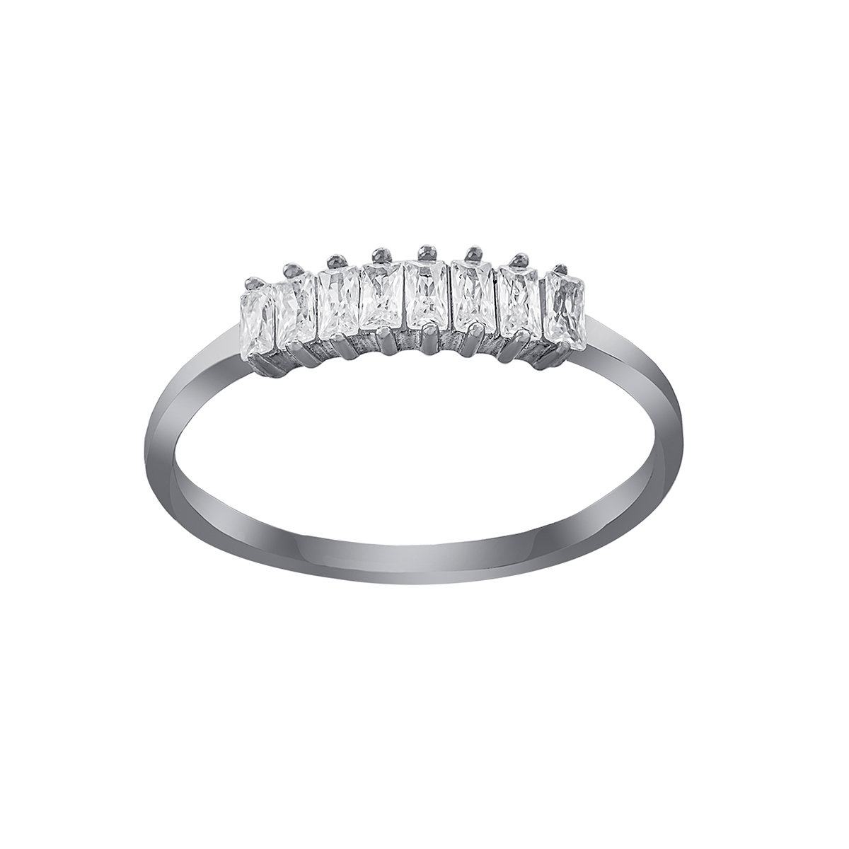 Athra Sterling Silver CZ Band Ring
