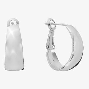 Athra Silver Plated 15mm Oval Hoop Earrings