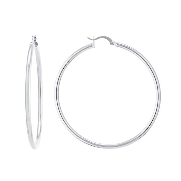 Athra Fine Silver Plated 66mm Hoop Earrings