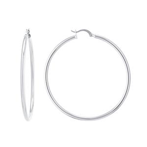 Athra Fine Silver Plated 66mm Hoop Earrings