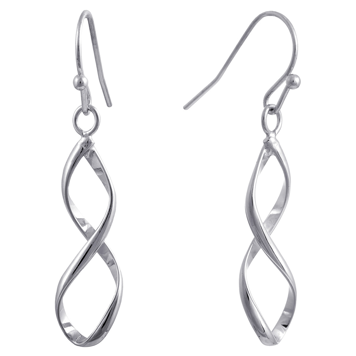 Fine Silver Plated Twisted Drop Earrings