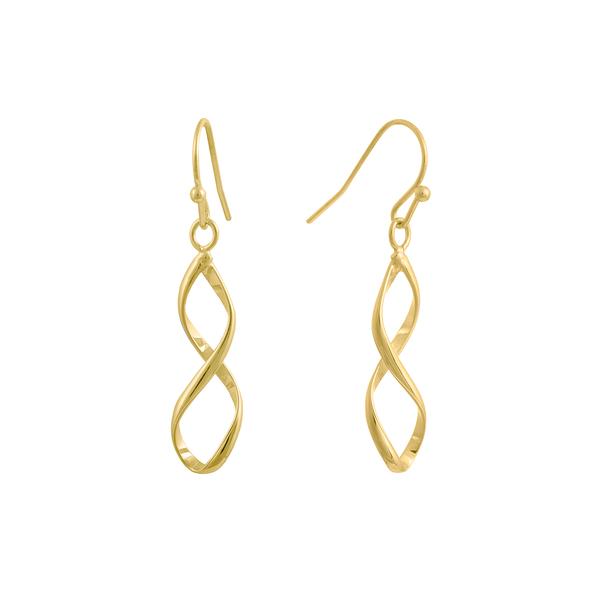 Athra 14kt. Gold Over Brass Twisted Drop Earrings