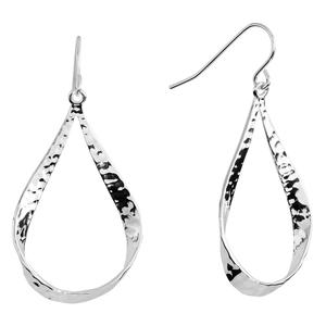 Athra Fine Silver-Plated Curved Teardrop Drop Earrings