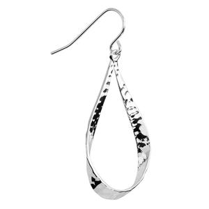 Athra Fine Silver-Plated Curved Teardrop Drop Earrings alternate view