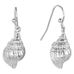 Athra Silver Plated Conch Shell Drop Earrings