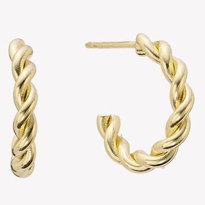 Athra 14kt. Gold over Brass 16mm Twisted Hoop Earrings