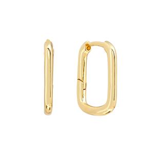 Athra 14kt. Gold Over Brass 20mm Rectangle Huggie Hoop Earrings