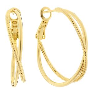 Athra 30mm 14kt. Gold Over Brass Double Hoop Earrings