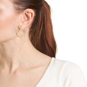 Athra 30mm 14kt. Gold Over Brass Double Hoop Earrings alternate view