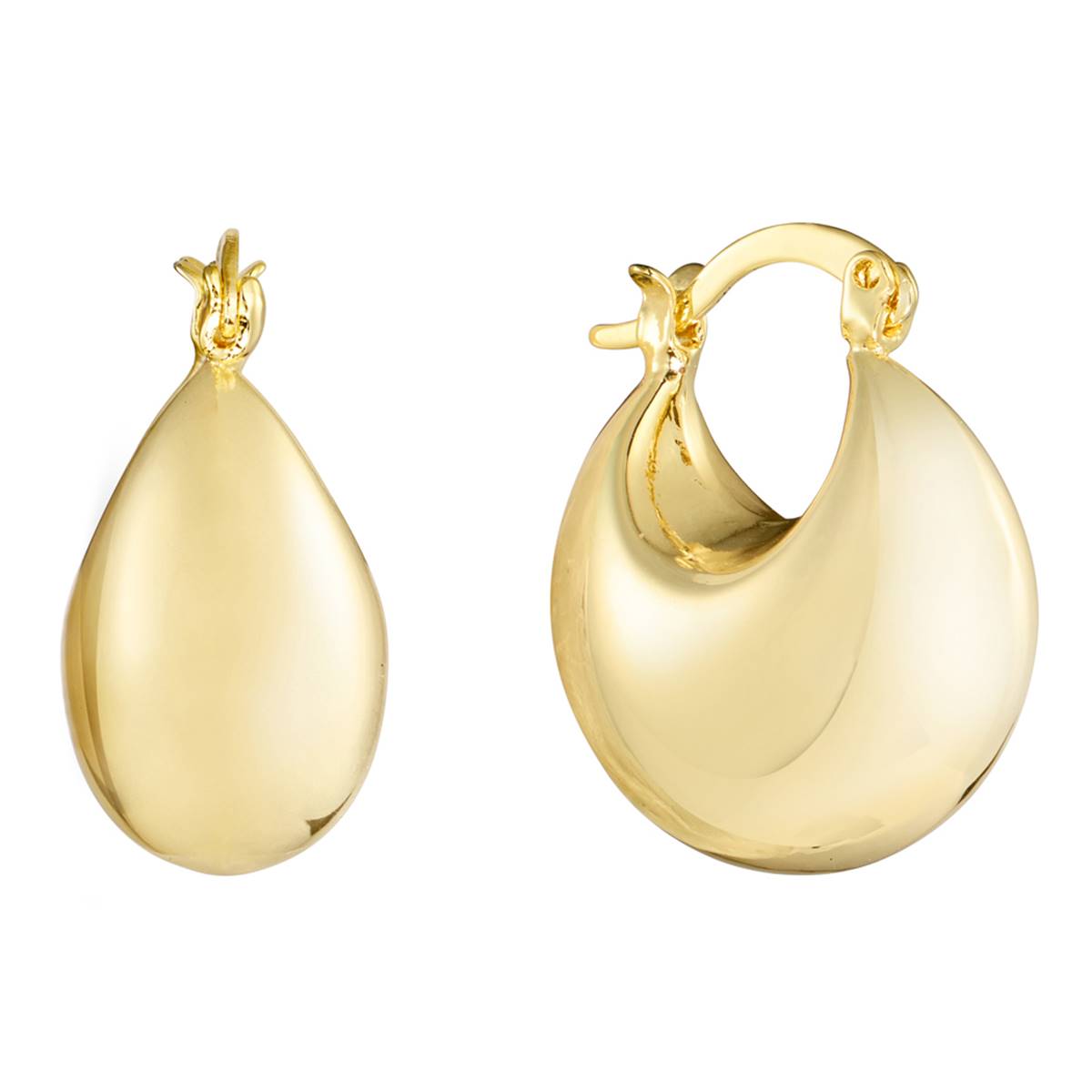 Athra 23mm Gold Over Silver Puffy Hoop Earrings