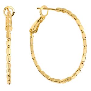 Athra 14kt. Gold over Brass 35mm Diamond-Cut Hoop Earrings