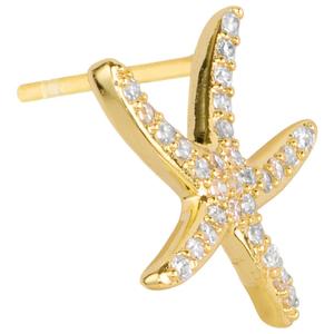 Athra 14kt. Gold over Brass CZ Starfish Stud Earrings alternate view