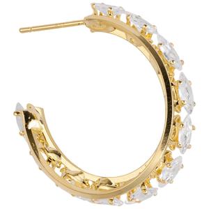 Athra 14kt. Gold Over Brass & CZ Double Hoop Earrings alternate view