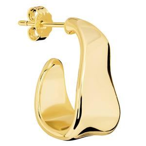 Athra 14kt. Gold over Brass Abstract Wave Hoop Earrings alternate view