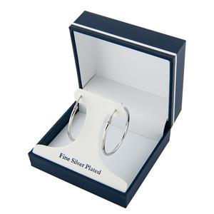 Athra Fine Silver Plated 35mm Click-Top Hoop Earrings alternate view