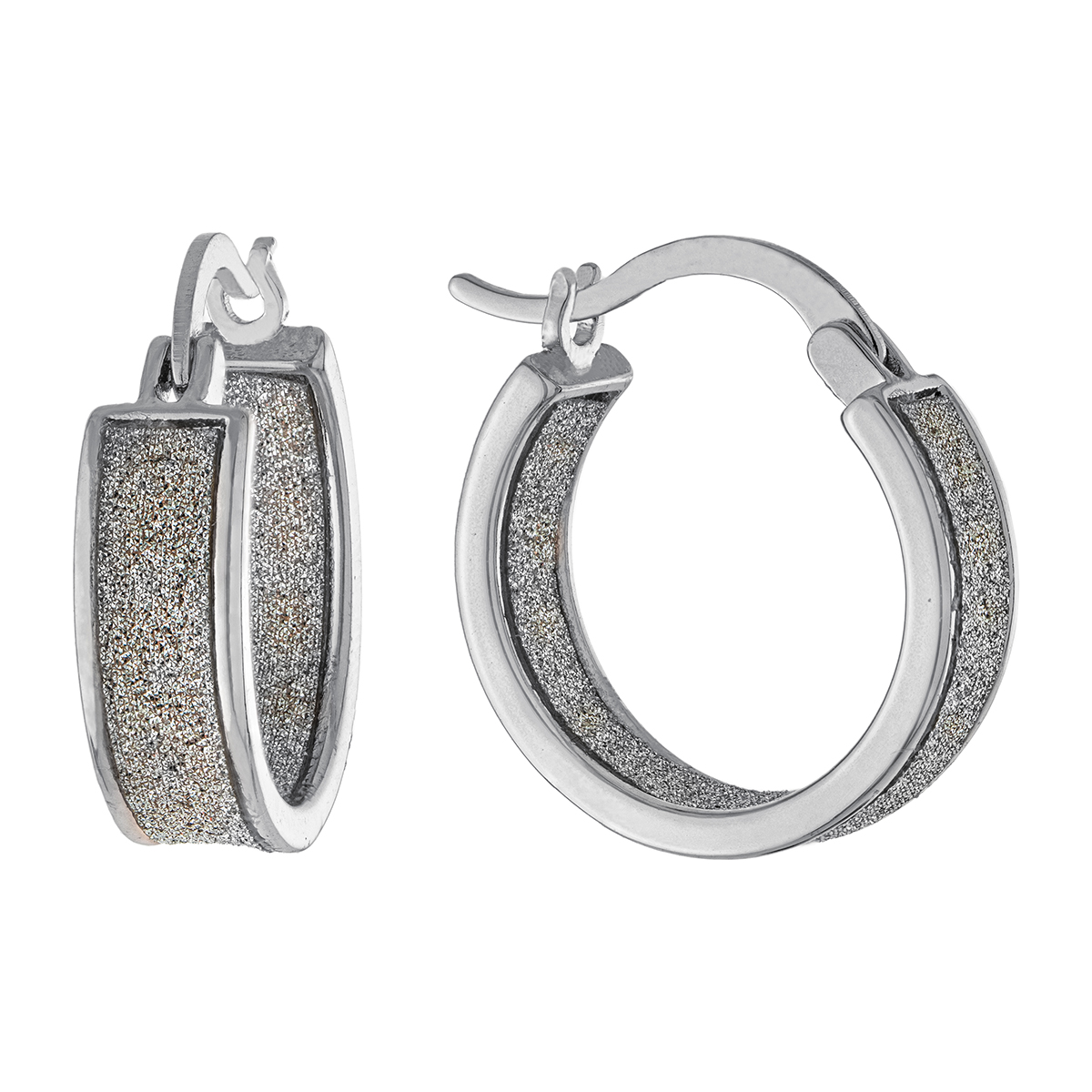 Athra Fine Silver Plated 20mm Inside Out Hoop Earrings