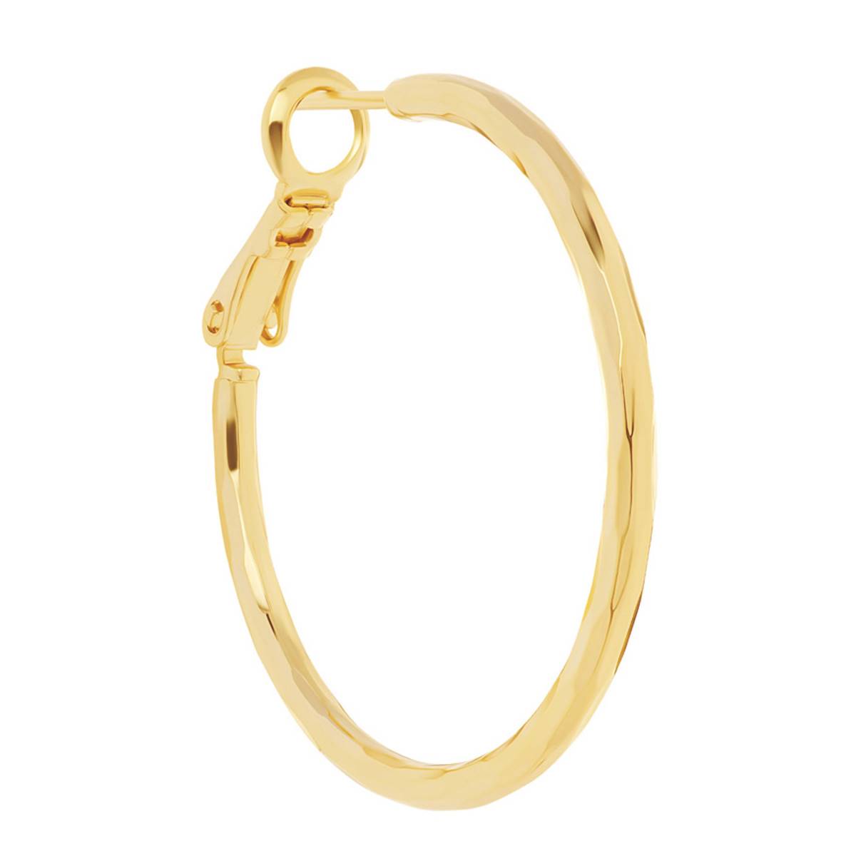 14kt. Gold Over Brass 30mm Diamond Cut Hoop Earrings