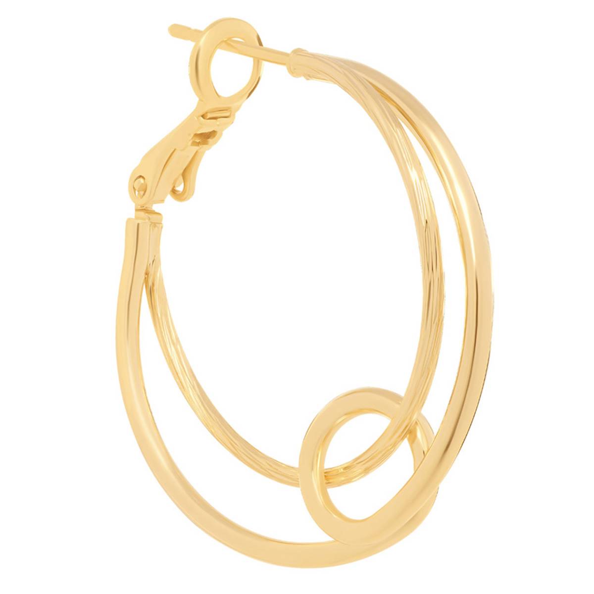 14kt. Gold Over Brass 30mm Double Loop Hoop Earrings